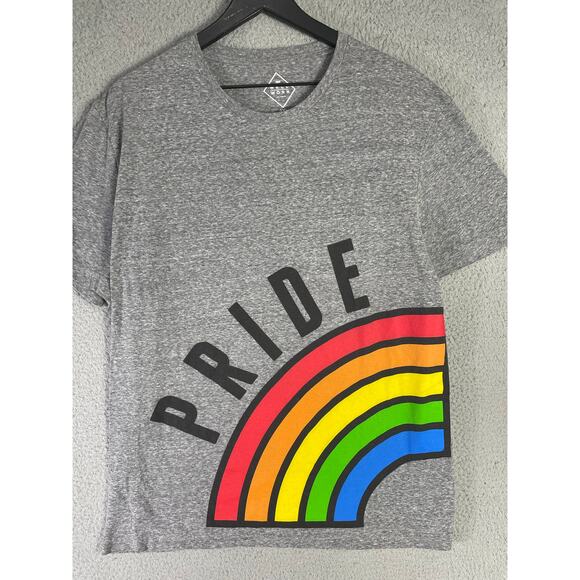 Well Worn Heather Gray PRIDE Rainbow Arc Graphic Short‑Sleeve T‑Shirt Size 2XL - Picture 2 of 6